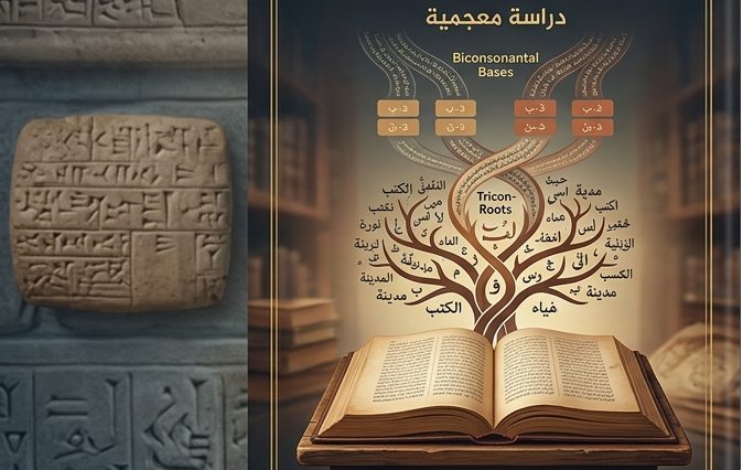 الأصول الثنائية للجذور الثلاثية والرباعية في اللغة الأكدية والعربية: دراسة معجمية